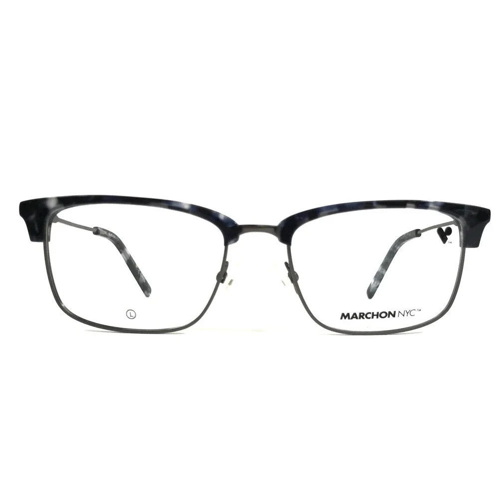 Marchon NYC Eyeglasses Frames M-2028 460 Black Gray Rectangle Full Rim 54-18-140